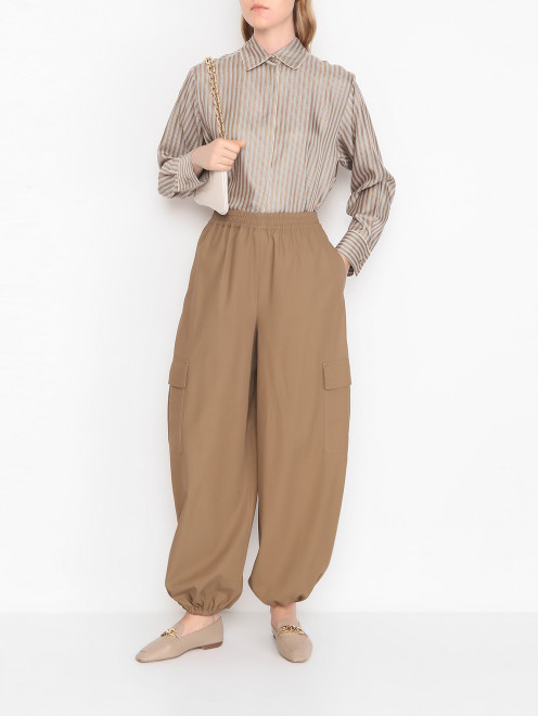 Брюки-карго из хлопка Max Mara - МодельОбщийВид