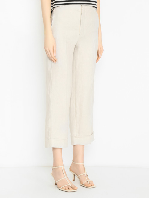 Брюки из льна с подворотами Max Mara - МодельВерхНиз