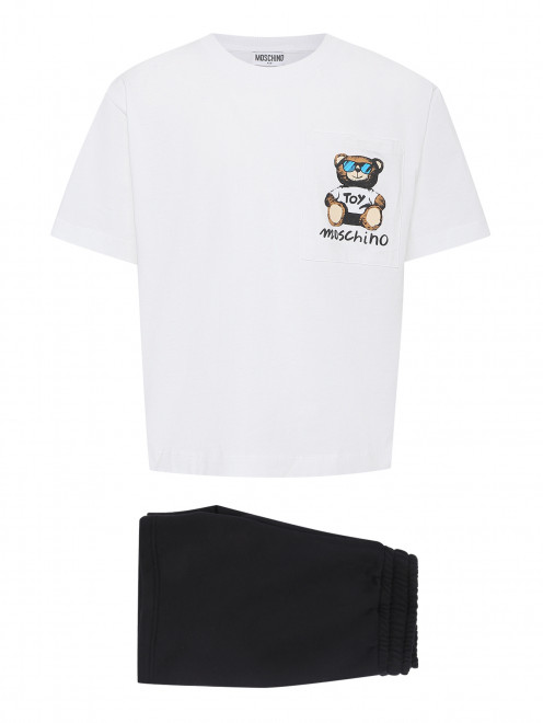 Футболка из хлопка с шортами Moschino - Общий вид