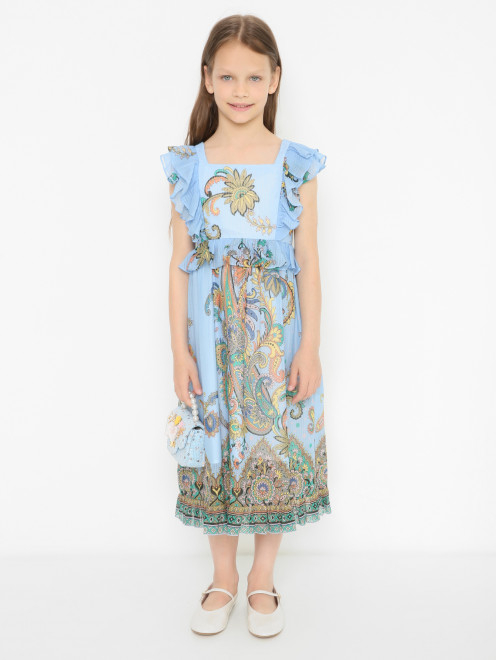 Платье из хлопка с узором Etro - МодельОбщийВид