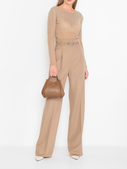Сумка из гладкой кожи Max Mara - МодельОбщийВид