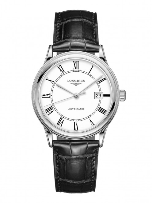 Часы с автоподзаводом на ремне из кожи аллигатора Flagship Longines - Общий вид