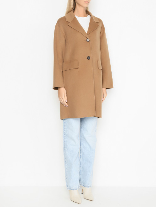 Однотонное пальто из шерсти Max Mara - МодельВерхНиз