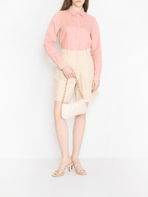 Рубашка из льна с вышивкой Weekend Max Mara - МодельОбщийВид