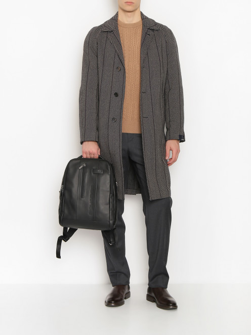 Пальто из шерсти и хлопка с поясом LARDINI - МодельОбщийВид