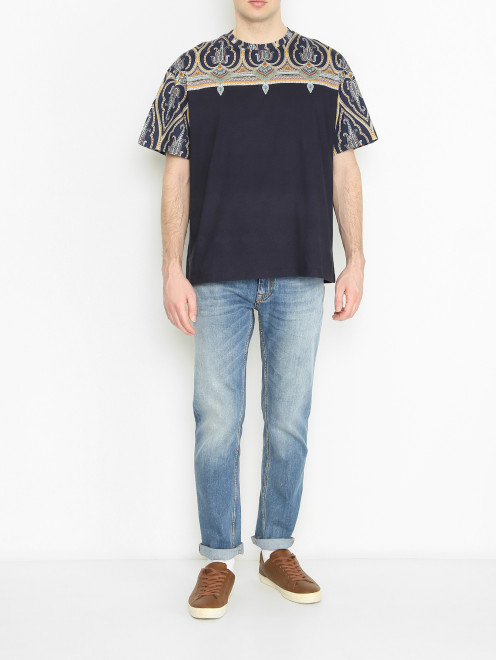 Футболка из хлопка с узором Etro - МодельОбщийВид
