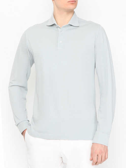 Поло из хлопка с длинным рукавом Doriani Cashmere - МодельВерхНиз