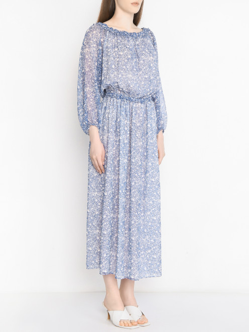 Платье-миди из шелка с узором Weekend Max Mara - МодельВерхНиз