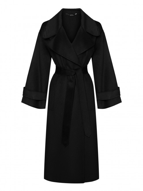 Пальто-макси из шерсти с поясом Luisa Spagnoli - Общий вид