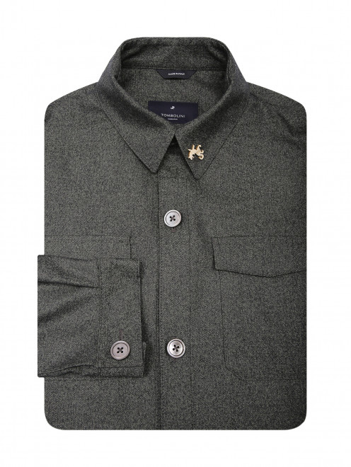 Рубашка из шерсти с накладными карманами Tombolini - Общий вид