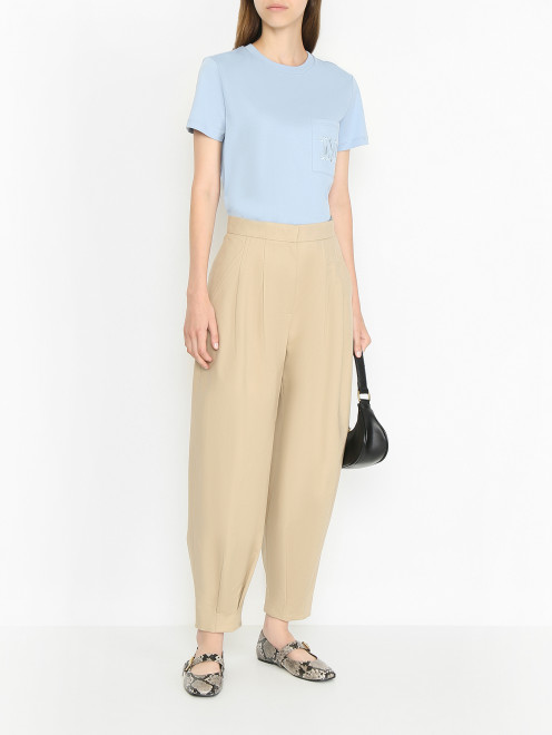 Футболка из хлопка с накладным карманом Max Mara - МодельОбщийВид