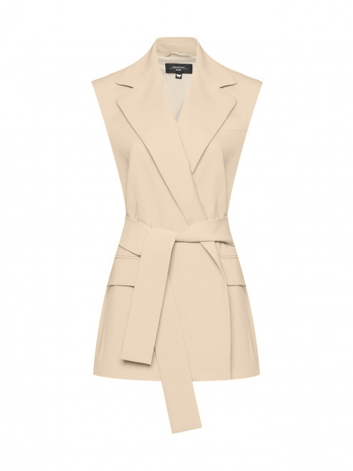 Жилет из хлопка с поясом Weekend Max Mara - Общий вид