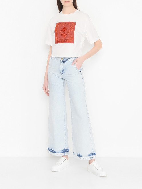 Широкие джинсы в винтажном стиле Max&Co - МодельОбщийВид