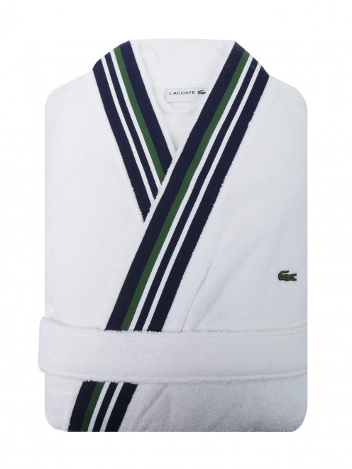 Банный халат из хлопка с декором Lacoste - Общий вид