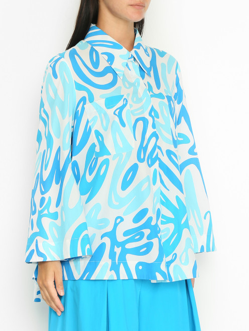 Блуза из хлопка с накладными карманами Marina Rinaldi - МодельВерхНиз