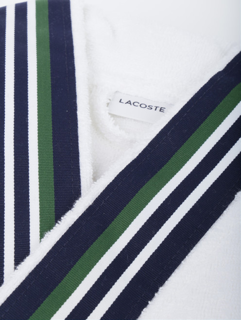 Банный халат из хлопка с декором Lacoste - Деталь