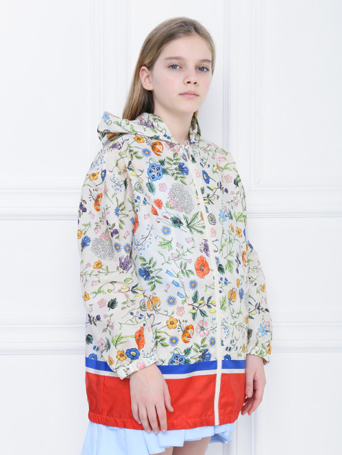 Куртка ветрозащитная с цветочным узором Gucci - МодельВерхНиз