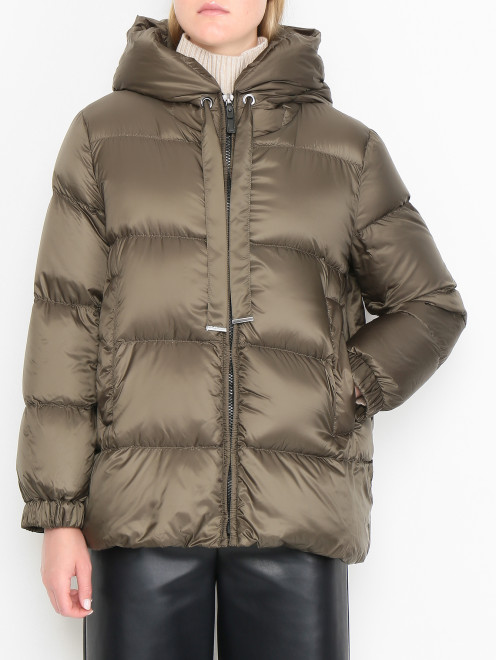 Пуховик на молнии с капюшоном Max Mara - МодельВерхНиз