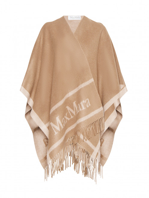 Пончо из шерсти с логотипом Max Mara - Общий вид