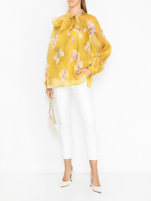 Хлопковые однотонные брюки Max Mara - МодельОбщийВид