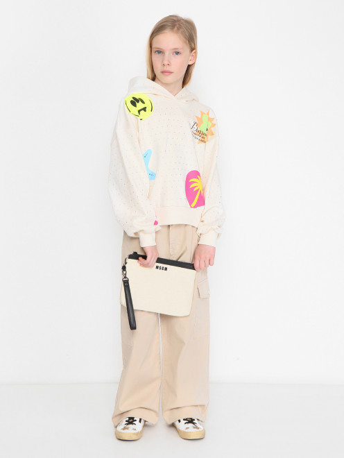 Клатч из текстиля с логотипом MSGM - МодельОбщийВид