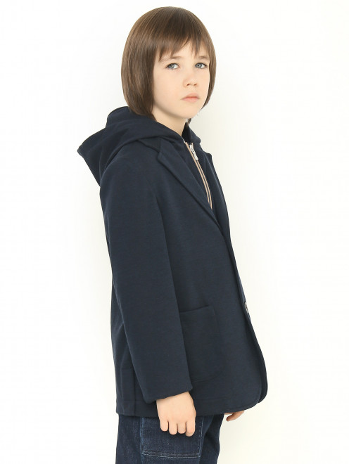 Хлопковый пиджак с капюшоном Eleventy - МодельВерхНиз