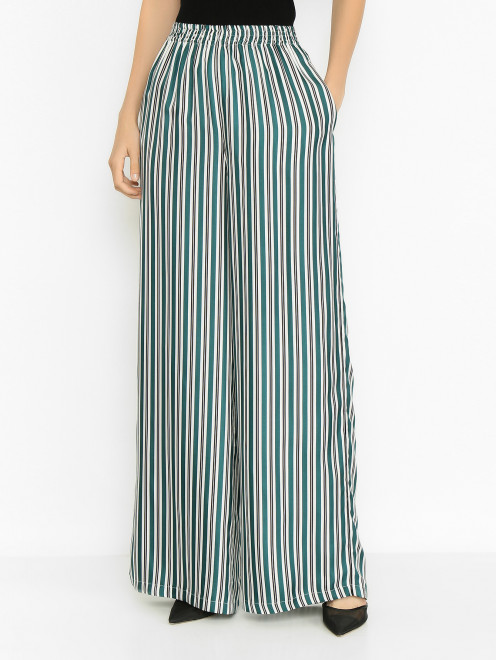 Брюки из шелка в полоску Max Mara - МодельВерхНиз