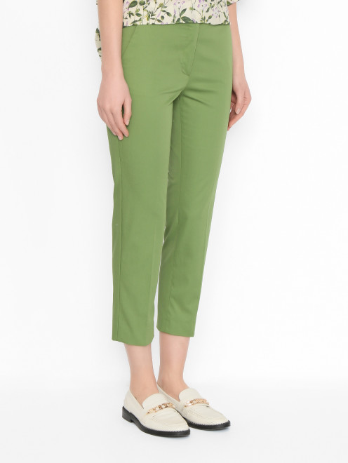Прямые брюки из хлопка Weekend Max Mara - МодельВерхНиз