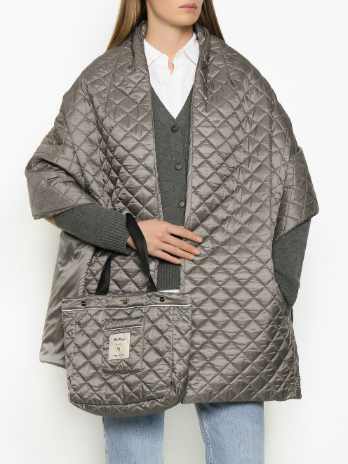 Двухсторонний стеганный палантин с карманами и сумкой Max Mara - МодельОбщийВид