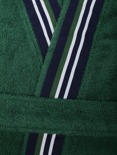 Махровый халат с контрастной отделкой Lacoste - Деталь