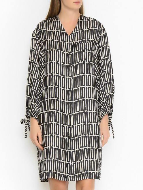 Платье из шелка с узором Max Mara - МодельВерхНиз