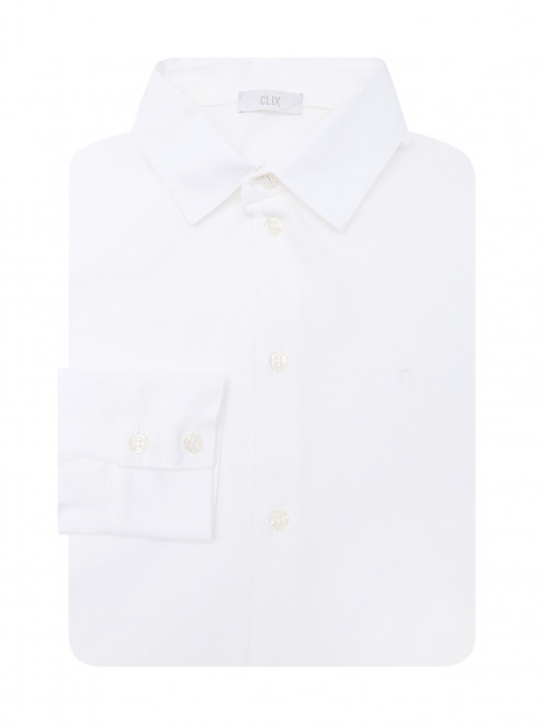 Однотонная рубашка из хлопка с вышивкой Clix - Общий вид