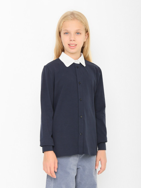 Блуза из трикотажа с воротником Aletta Couture - МодельВерхНиз