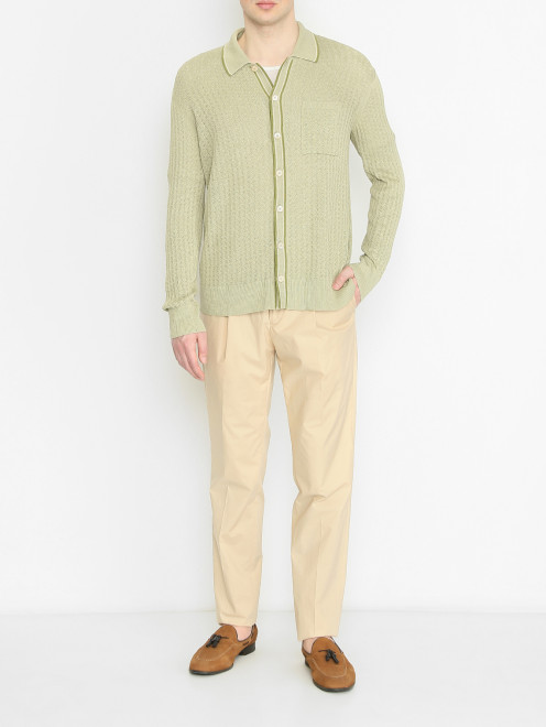 Рубашка из смешанного шелка Piacenza Cashmere 1733 - МодельОбщийВид