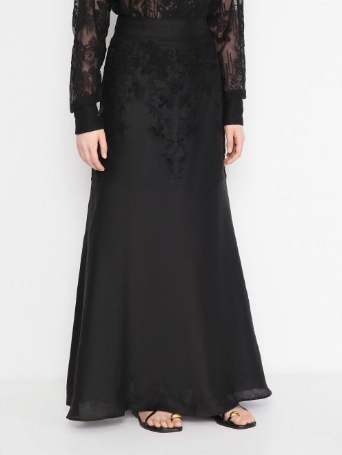 Юбка-макси из льна с вышивкой Ermanno Scervino - МодельВерхНиз