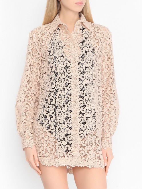 Ажурная блуза из хлопка Ermanno Scervino - МодельВерхНиз