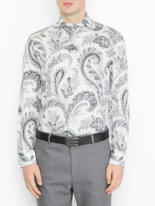 Рубашка из хлопка с узором пейсли Etro - МодельВерхНиз