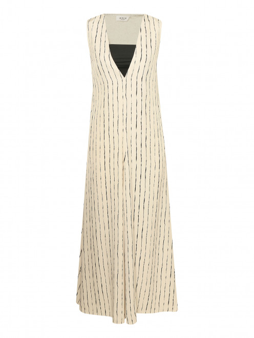Платье-макси из вискозы с узором "Полоска" Aviu - Общий вид
