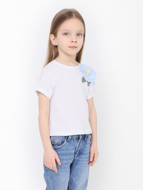 Хлопковая футболка с аппликацией Il Gufo - МодельВерхНиз