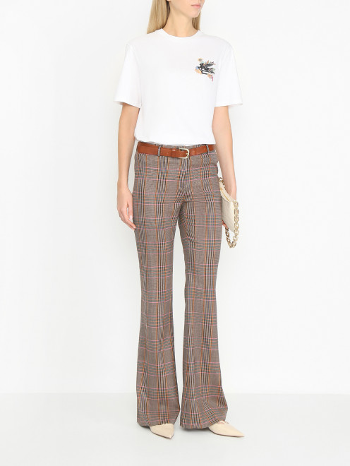 Футболка из хлопка с логотипом Etro - МодельОбщийВид