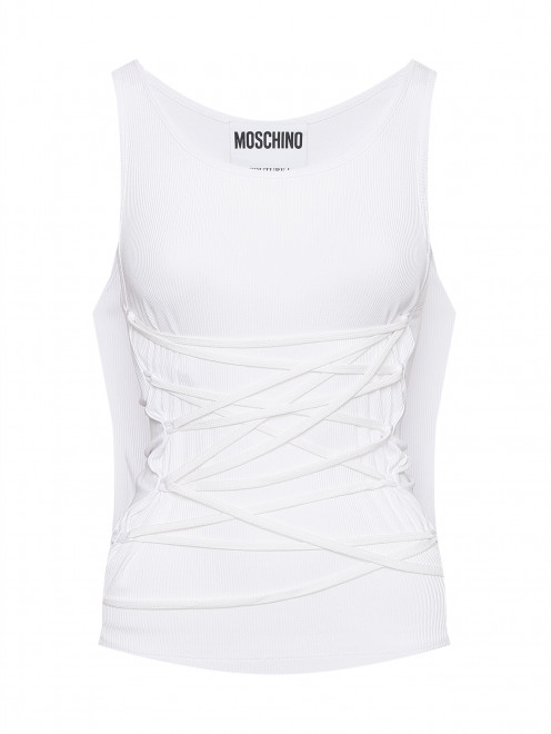 Двойной топ из вискозы в рубчик Moschino - Общий вид