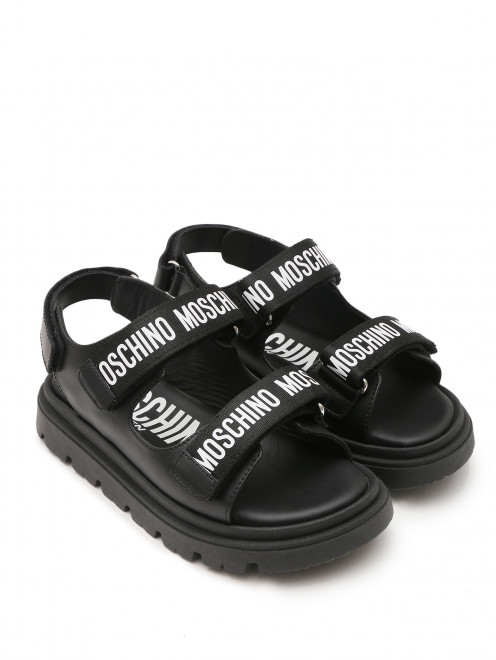 Сандалии из кожи с логотипом Moschino - Общий вид