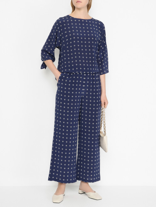 Блуза из шелка с узором Weekend Max Mara - МодельОбщийВид