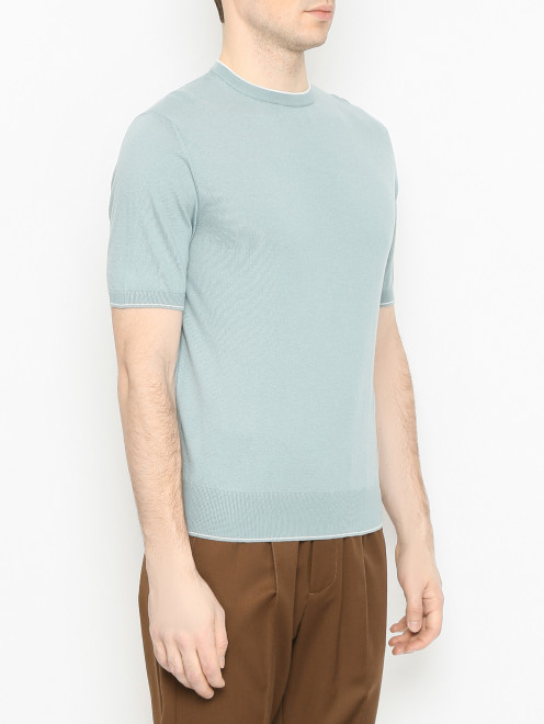 Футболка с круглым вырезом из хлопка и кашемира Doriani Cashmere - МодельВерхНиз