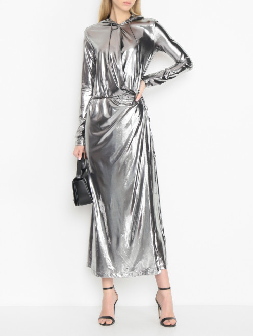 Платье с капюшоном с металлическим отблеском Diesel - МодельОбщийВид