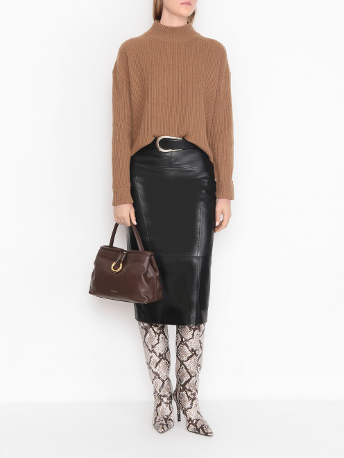 Юбка-карандаш из кожи Max Mara - МодельОбщийВид