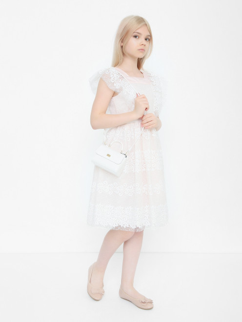 Кружевное платье с поясом Aletta Couture - МодельОбщийВид