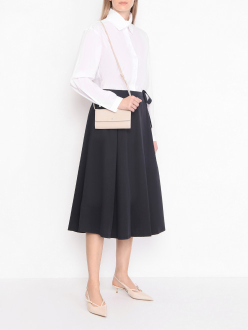 Сумка из кожи на длинном ремне Weekend Max Mara - МодельОбщийВид