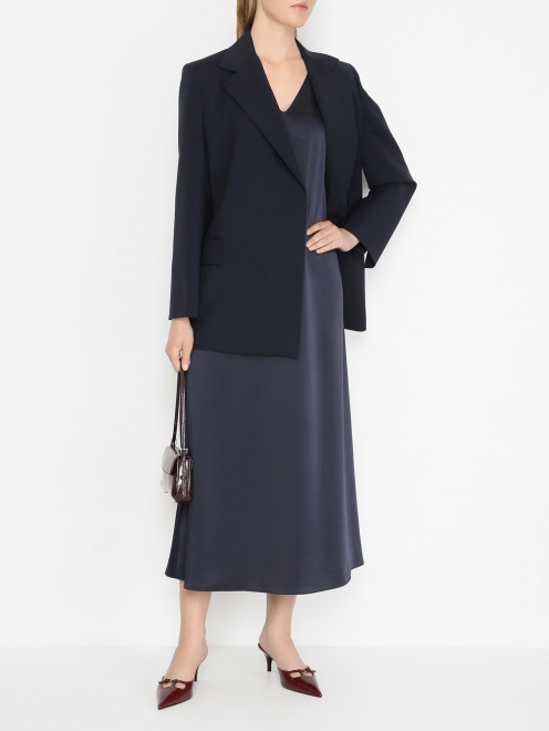 Атласное платье-миди Weekend Max Mara - МодельОбщийВид
