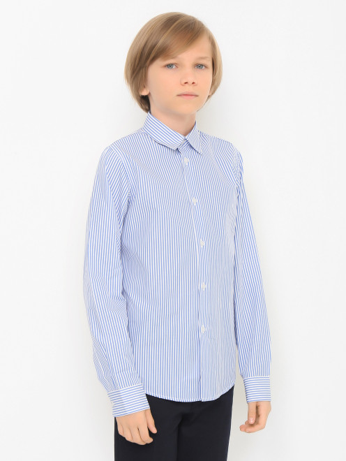 Хлопковая рубашка в полоску Dal Lago - МодельВерхНиз